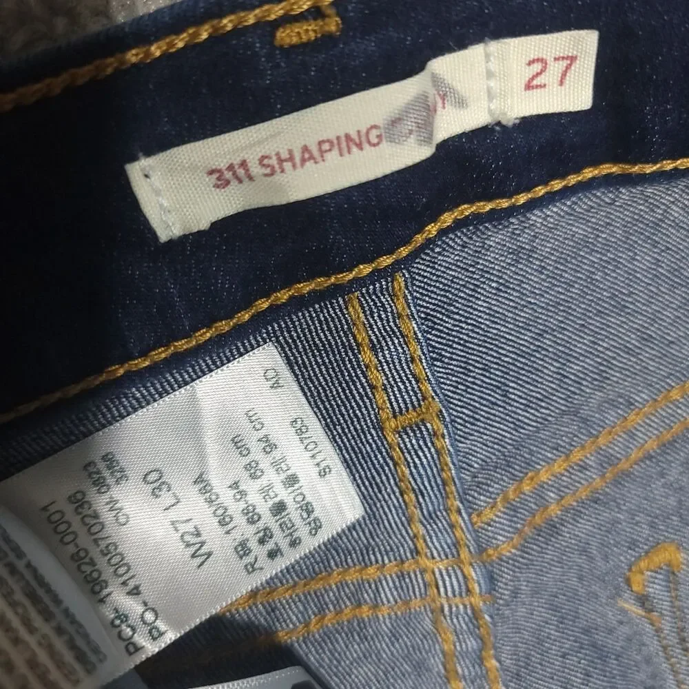 Levis 311 Shaping Skinny Jeans Womens Size 27 Mid Rise Blue Stretch Denim Pants